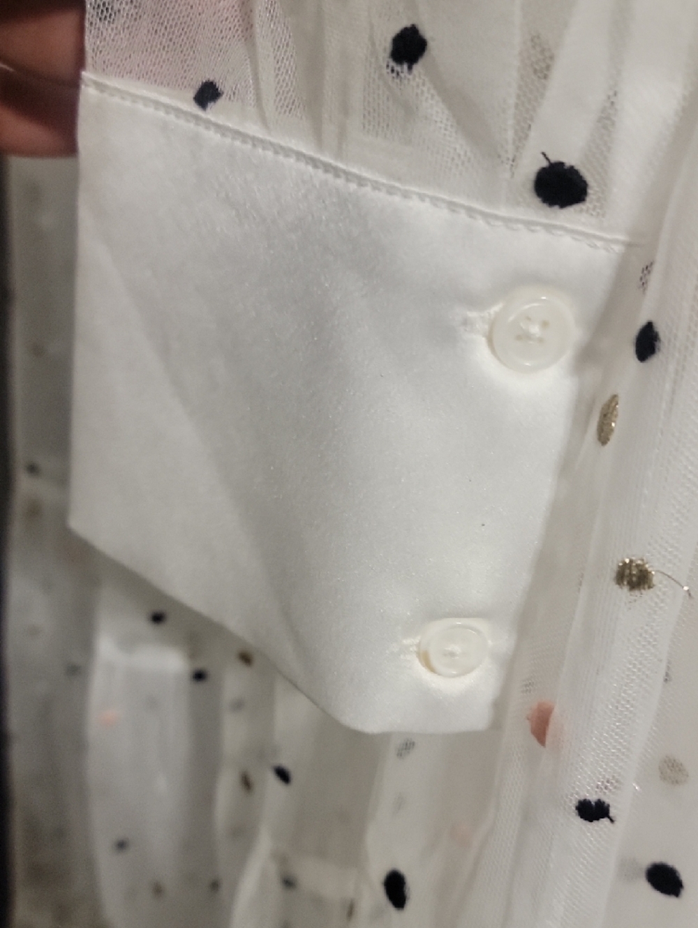 English Factory White Sheer Polka Dot Maxi Shirt Dress - Picture 5 of 5